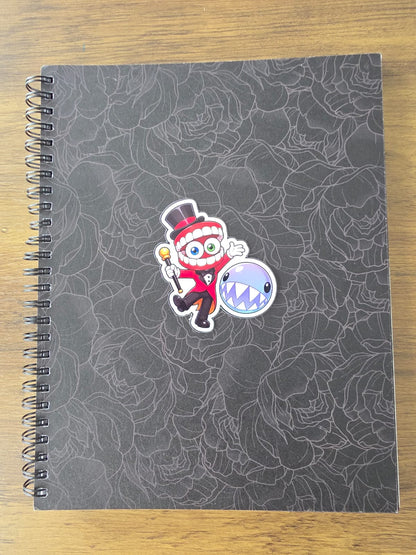 Amazing Digital Circus Inspired Caine & Bubble Glossy Die Cut Sticker | 2 Sizes Available