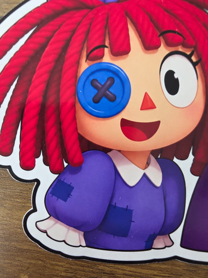 Amazing Digital Circus Inspired Kinger & Ragatha Glossy Die Cut Sticker | 2 Sizes Available