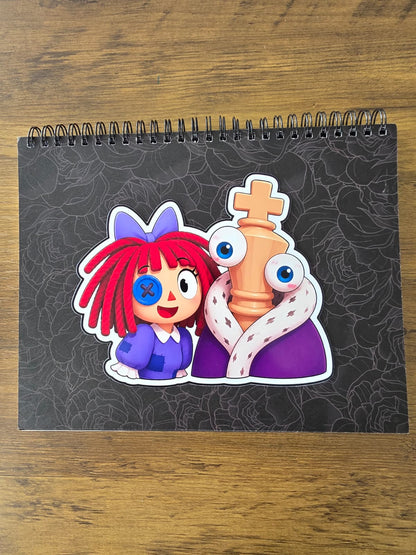 Amazing Digital Circus Inspired Kinger & Ragatha Glossy Die Cut Sticker | 2 Sizes Available