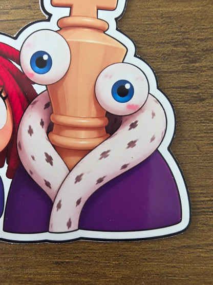 Amazing Digital Circus Inspired Kinger & Ragatha Glossy Die Cut Sticker | 2 Sizes Available