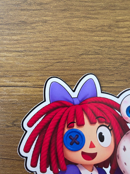 Amazing Digital Circus Inspired Kinger & Ragatha Glossy Die Cut Sticker | 2 Sizes Available