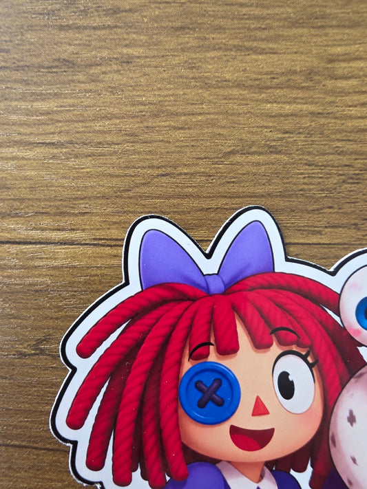 Amazing Digital Circus Inspired Kinger & Ragatha Glossy Die Cut Sticker | 2 Sizes Available