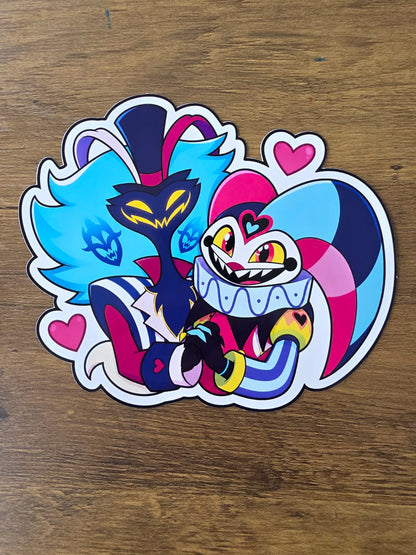 Helluva Boss Inspired Fizz & Ozzie Glossy Die Cut Sticker | 2 Sizes Available