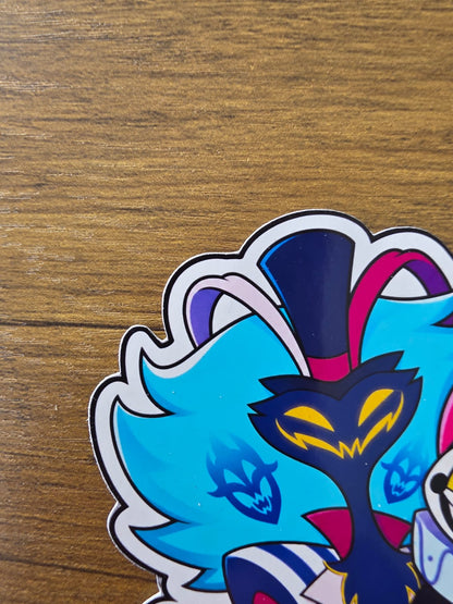 Helluva Boss Inspired Fizz & Ozzie Glossy Die Cut Sticker | 2 Sizes Available