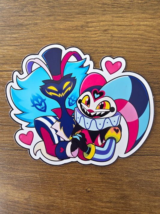Helluva Boss Inspired Fizz & Ozzie Glossy Die Cut Sticker | 2 Sizes Available