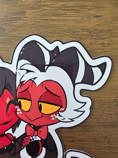 Helluva Boss Inspired Moxxie & Millie Glossy Die Cut Sticker | 2 Sizes Available