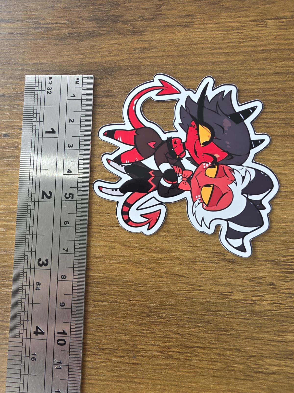 Helluva Boss Inspired Moxxie & Millie Glossy Die Cut Sticker | 2 Sizes Available