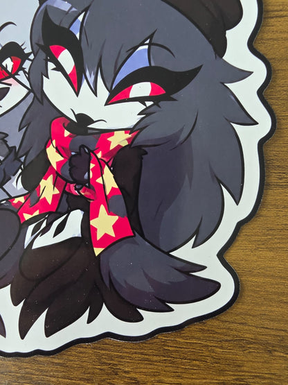 Helluva Boss Inspired Loona & Octavia Glossy Die Cut Sticker | 2 Sizes Available