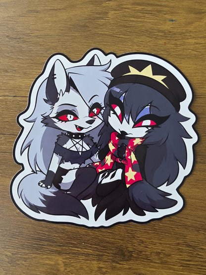 Helluva Boss Inspired Loona & Octavia Glossy Die Cut Sticker | 2 Sizes Available