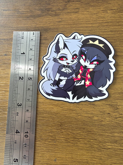Helluva Boss Inspired Loona & Octavia Glossy Die Cut Sticker | 2 Sizes Available