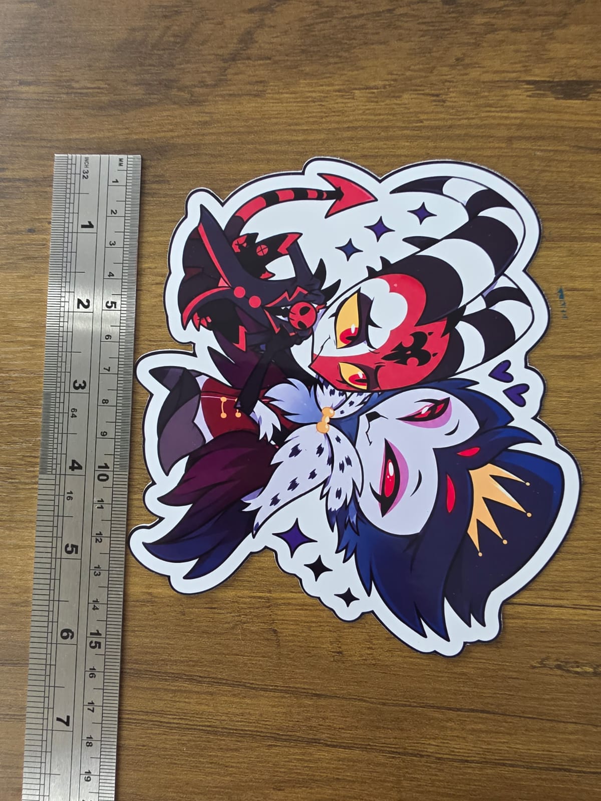 Helluva Boss Inspired Blitzø & Stolas Glossy Die Cut Sticker | 2 Sizes Available