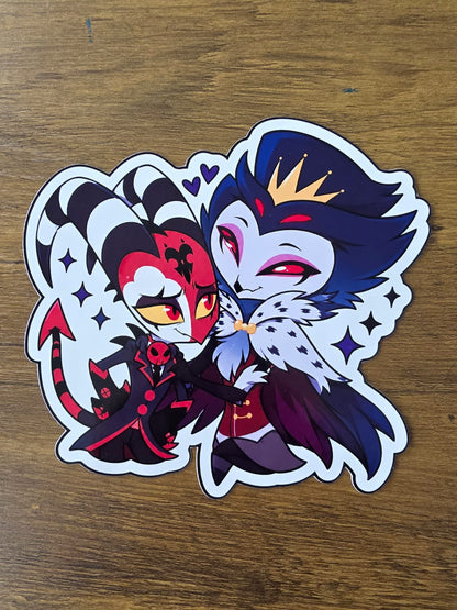 Helluva Boss Inspired Blitzø & Stolas Glossy Die Cut Sticker | 2 Sizes Available