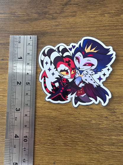 Helluva Boss Inspired Blitzø & Stolas Glossy Die Cut Sticker | 2 Sizes Available