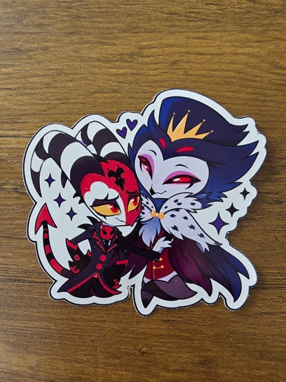 Helluva Boss Inspired Blitzø & Stolas Glossy Die Cut Sticker | 2 Sizes Available