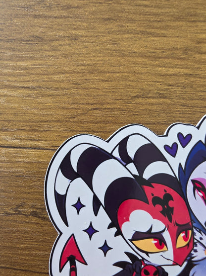 Helluva Boss Inspired Blitzø & Stolas Glossy Die Cut Sticker | 2 Sizes Available