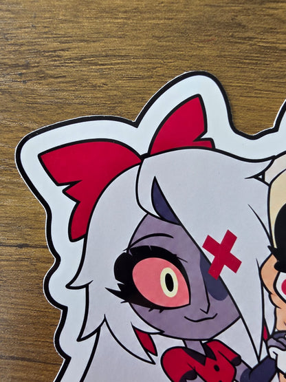 Hazbin Hotel Inspired Charlie & Vaggie Glossy Die Cut Sticker | 2 Sizes Available
