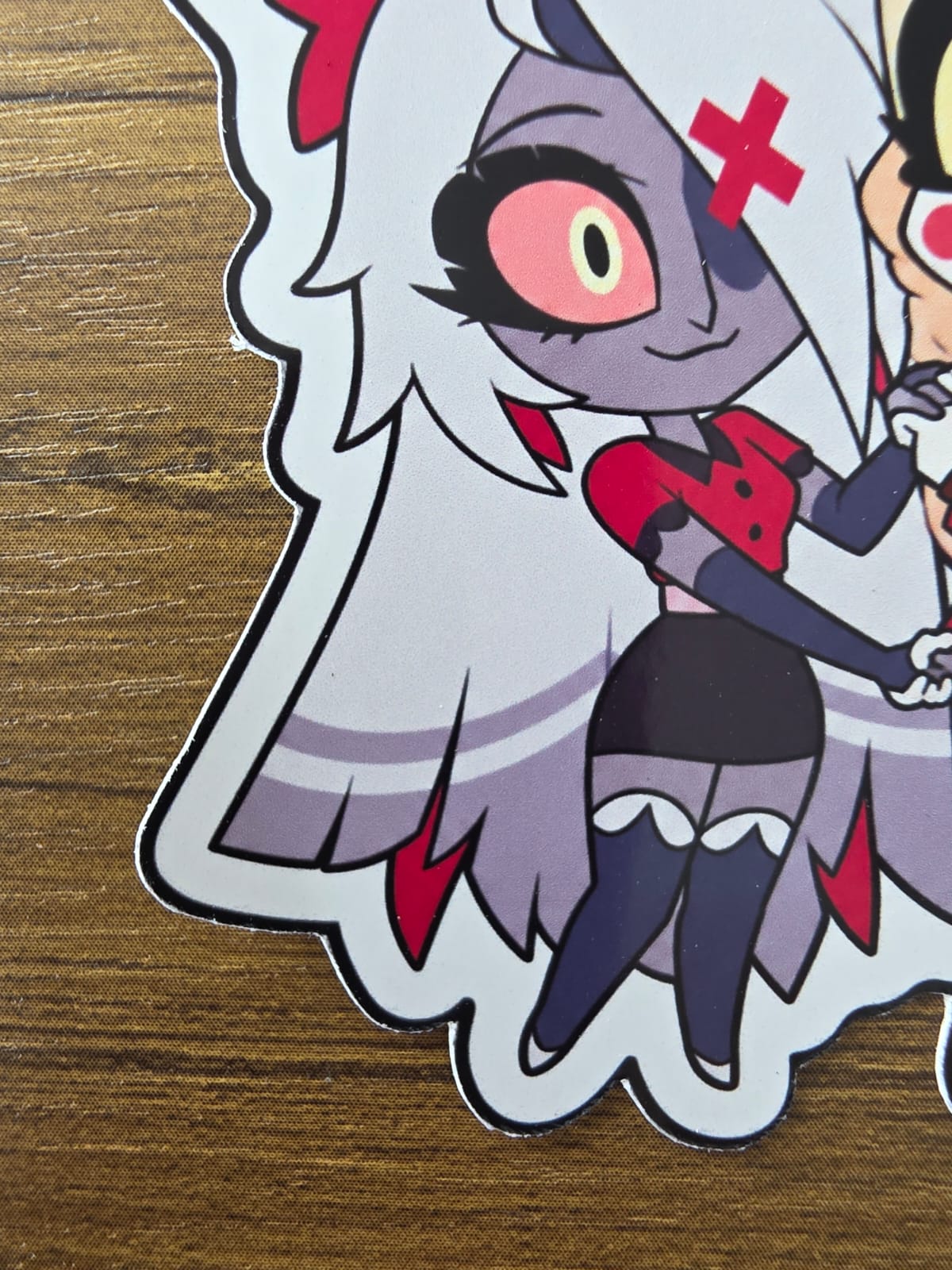Hazbin Hotel Inspired Charlie & Vaggie Glossy Die Cut Sticker | 2 Sizes Available