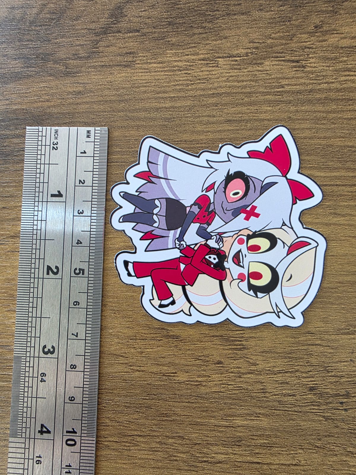 Hazbin Hotel Inspired Charlie & Vaggie Glossy Die Cut Sticker | 2 Sizes Available