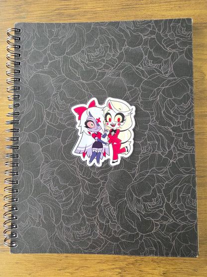 Hazbin Hotel Inspired Charlie & Vaggie Glossy Die Cut Sticker | 2 Sizes Available