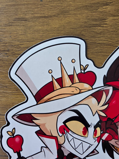 Hazbin Hotel Inspired Alastor & Lucifer Glossy Die Cut Sticker | 2 Sizes Available