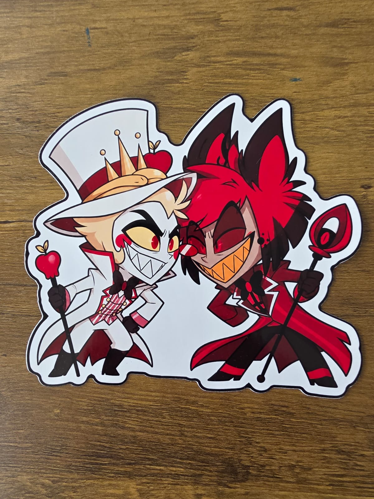 Hazbin Hotel Inspired Alastor & Lucifer Glossy Die Cut Sticker | 2 Sizes Available