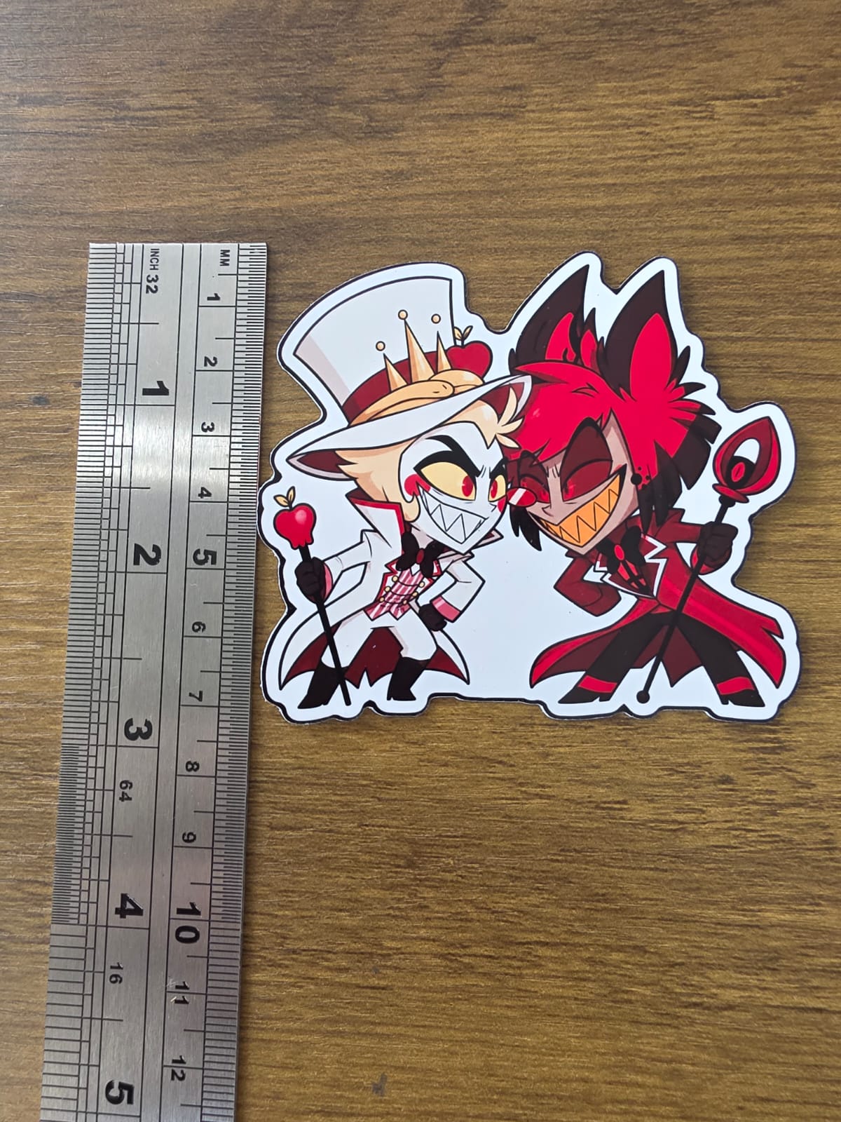 Hazbin Hotel Inspired Alastor & Lucifer Glossy Die Cut Sticker | 2 Sizes Available