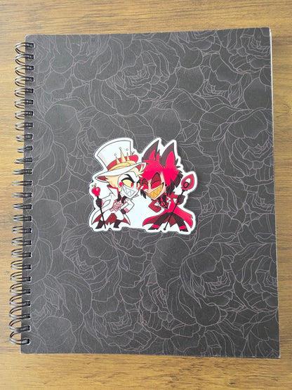 Hazbin Hotel Inspired Alastor & Lucifer Glossy Die Cut Sticker | 2 Sizes Available