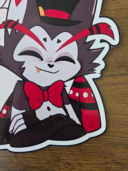 Hazbin Hotel Inspired Angel Dust & Husk Glossy Die Cut Sticker | 2 Sizes Available