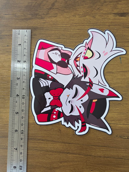 Hazbin Hotel Inspired Angel Dust & Husk Glossy Die Cut Sticker | 2 Sizes Available