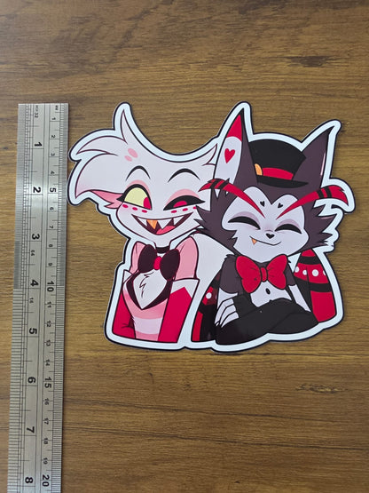 Hazbin Hotel Inspired Angel Dust & Husk Glossy Die Cut Sticker | 2 Sizes Available