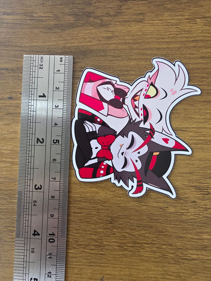 Hazbin Hotel Inspired Angel Dust & Husk Glossy Die Cut Sticker | 2 Sizes Available