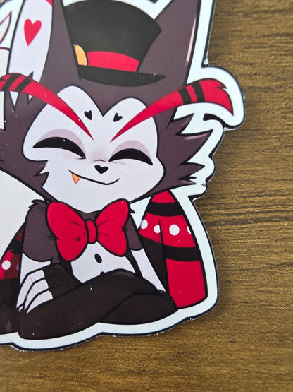 Hazbin Hotel Inspired Angel Dust & Husk Glossy Die Cut Sticker | 2 Sizes Available