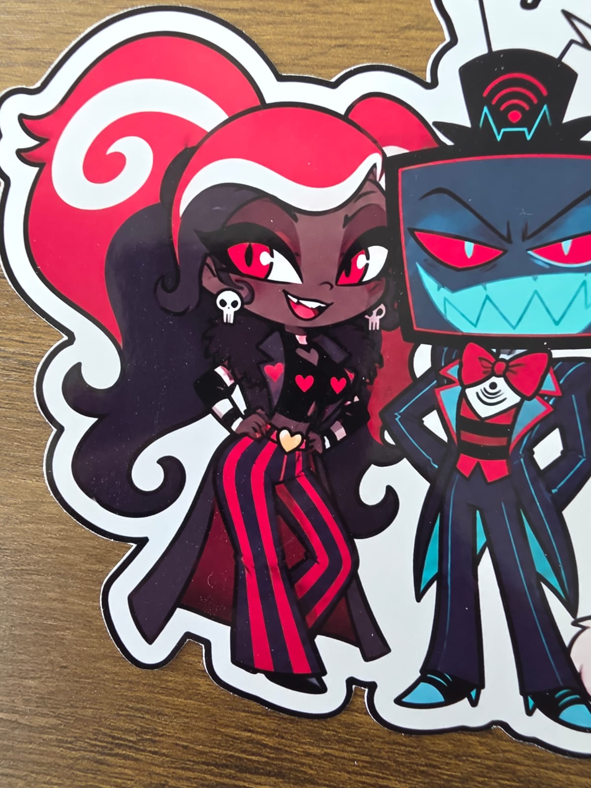 Hazbin Hotel Inspired The Vees Vox Valentino Velvette Sticker | 2 Sizes Available