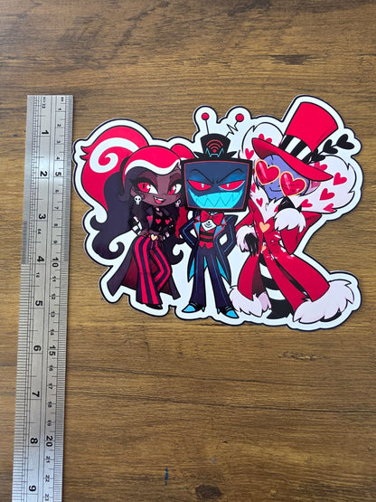Hazbin Hotel Inspired The Vees Vox Valentino Velvette Sticker | 2 Sizes Available