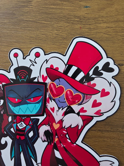 Hazbin Hotel Inspired The Vees Vox Valentino Velvette Sticker | 2 Sizes Available