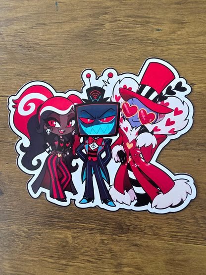 Hazbin Hotel Inspired The Vees Vox Valentino Velvette Sticker | 2 Sizes Available