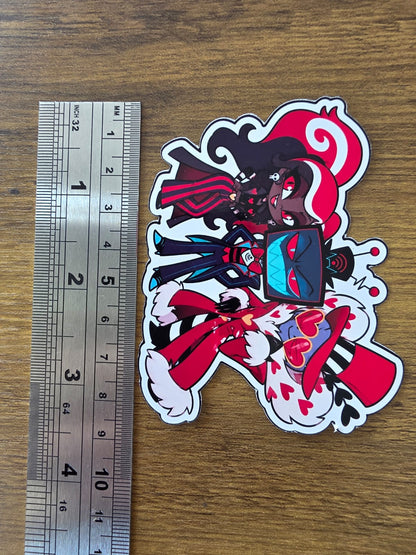 Hazbin Hotel Inspired The Vees Vox Valentino Velvette Sticker | 2 Sizes Available
