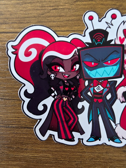 Hazbin Hotel Inspired The Vees Vox Valentino Velvette Sticker | 2 Sizes Available