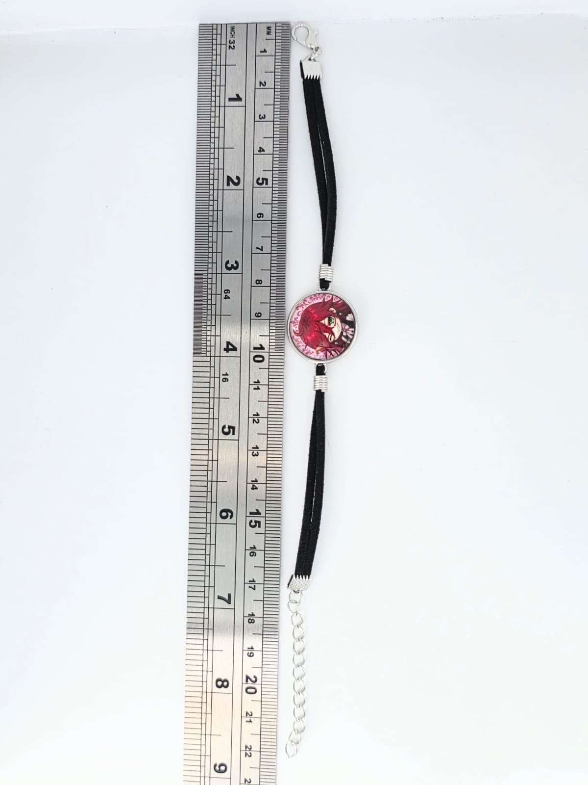 Black Butler (kuroshitsuji) Inspired Grell 20mm Faux Suede Adjustable Bracelet