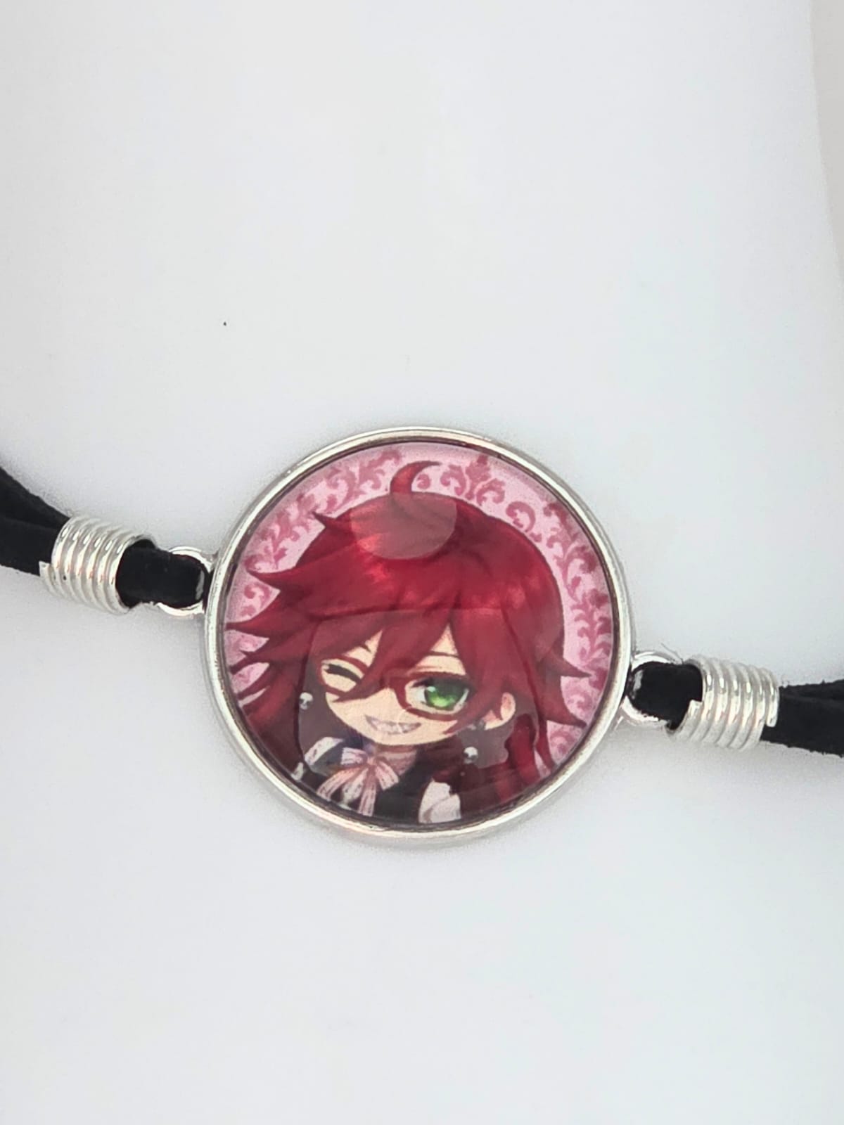 Black Butler (kuroshitsuji) Inspired Grell 20mm Faux Suede Adjustable Bracelet