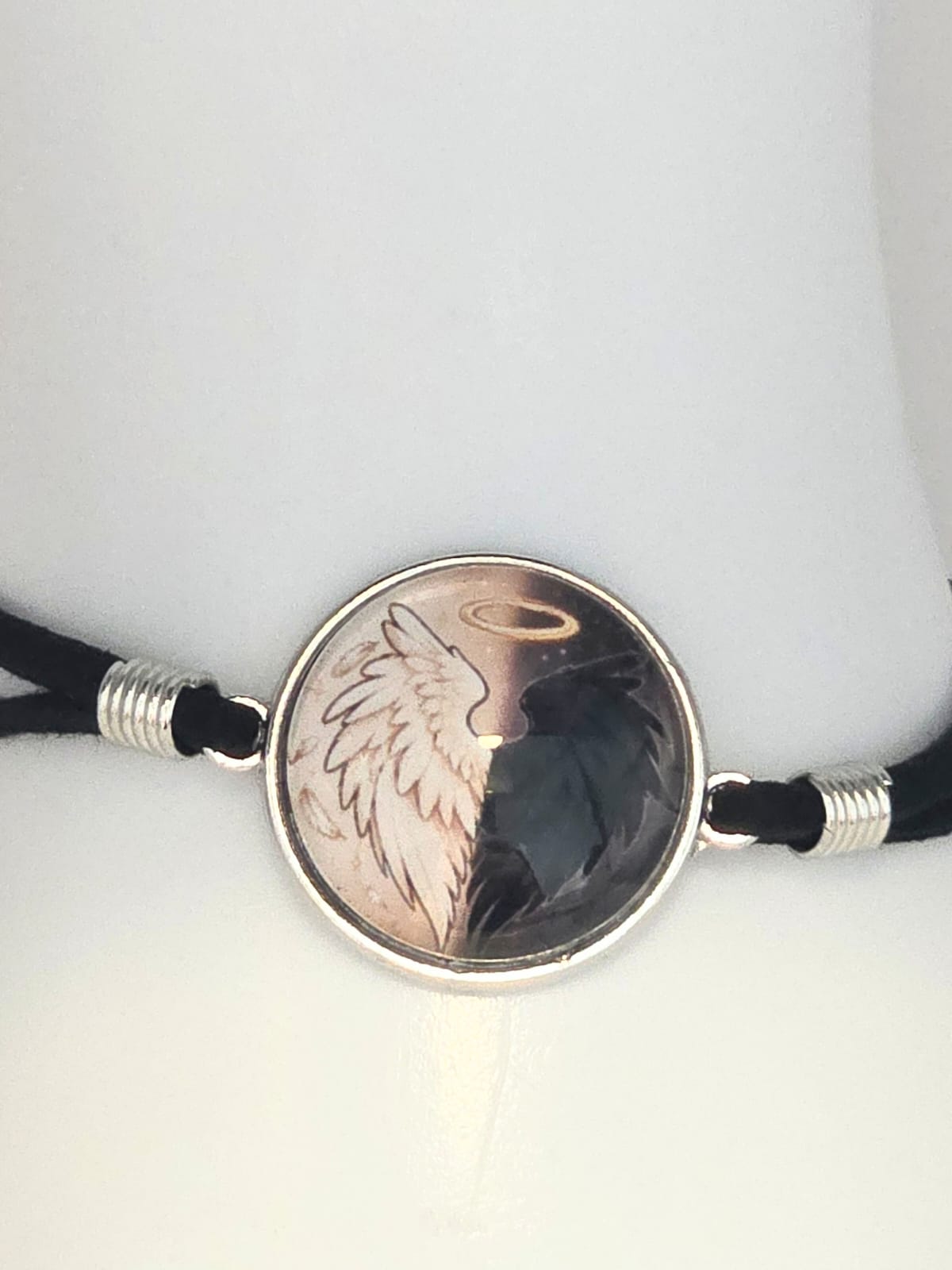 Good Omens Inspired Split Wing 20mm Faux Suede Adjustable Bracelet