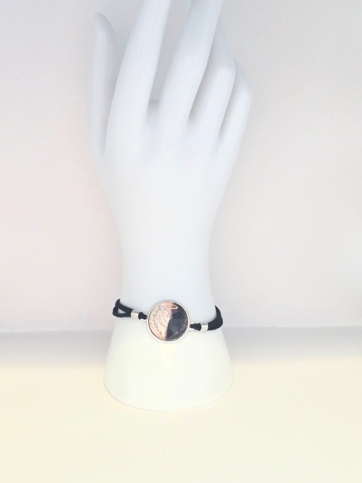 Good Omens Inspired Split Wing 20mm Faux Suede Adjustable Bracelet