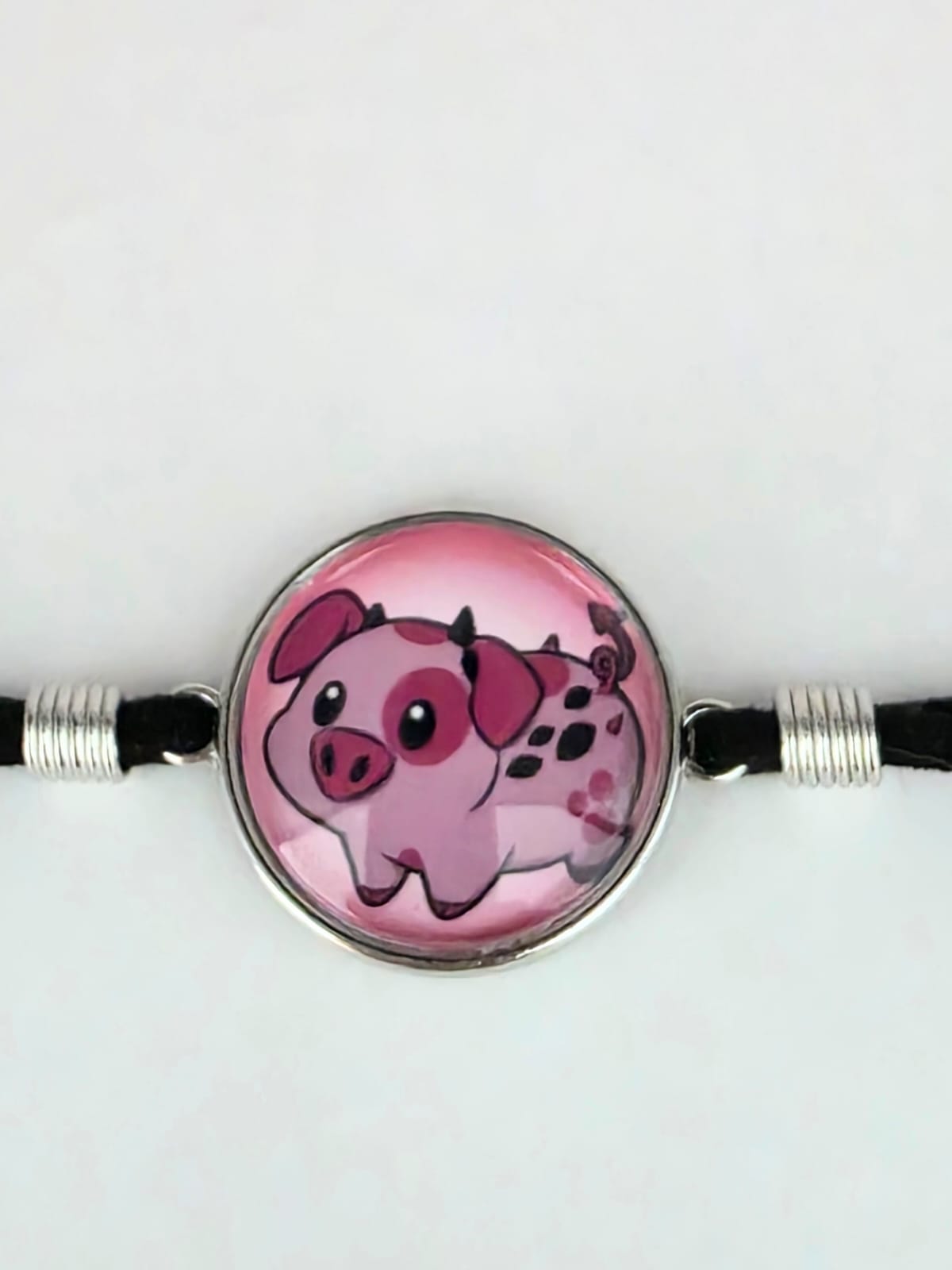 Hazbin Hotel Inspired Fat Nuggets 20mm Faux Suede Adjustable Bracelet