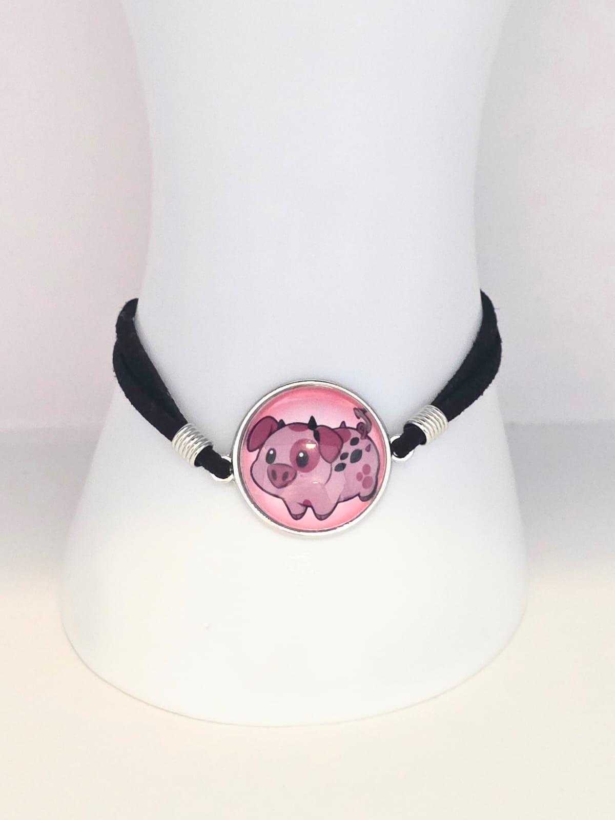 Hazbin Hotel Inspired Fat Nuggets 20mm Faux Suede Adjustable Bracelet