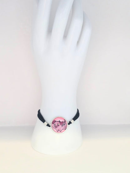Hazbin Hotel Inspired Fat Nuggets 20mm Faux Suede Adjustable Bracelet