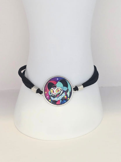 Helluva Boss Inspired Fizzarolli 20mm Faux Suede Adjustable Bracelet