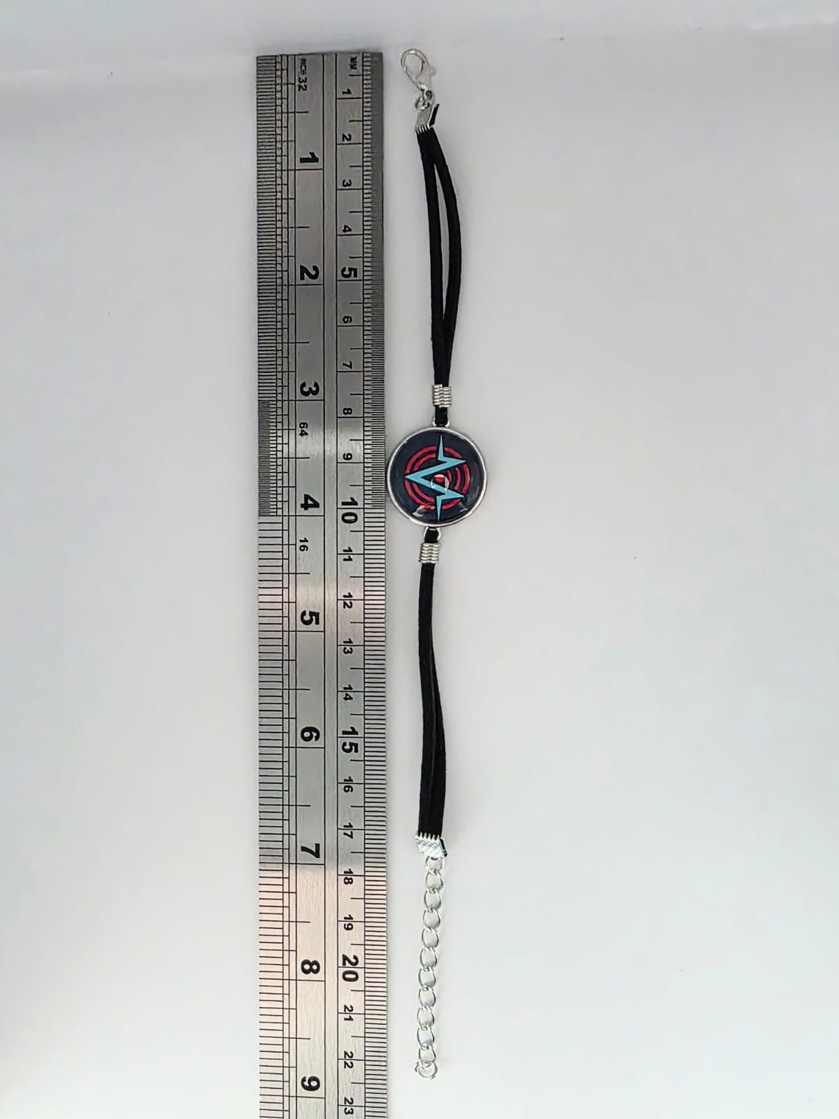 Hazbin Hotel Inspired VoxTek Logo 20mm Faux Suede Adjustable Bracelet
