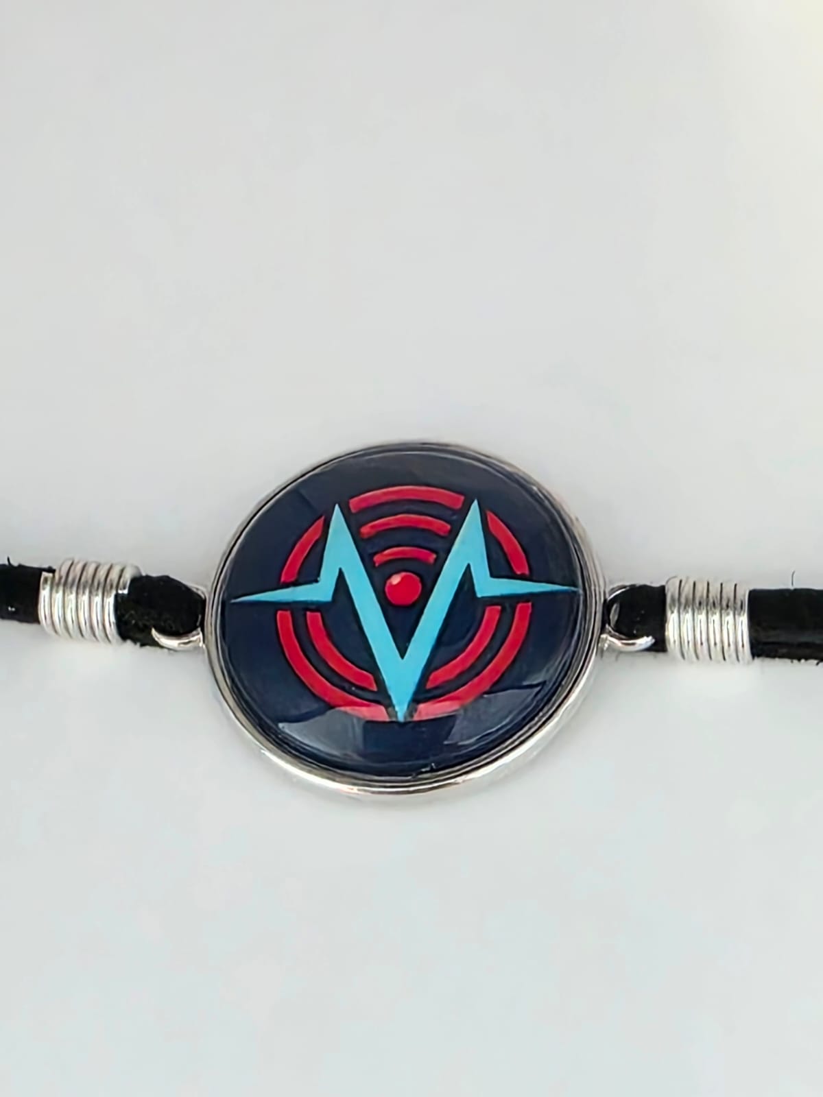 Hazbin Hotel Inspired VoxTek Logo 20mm Faux Suede Adjustable Bracelet