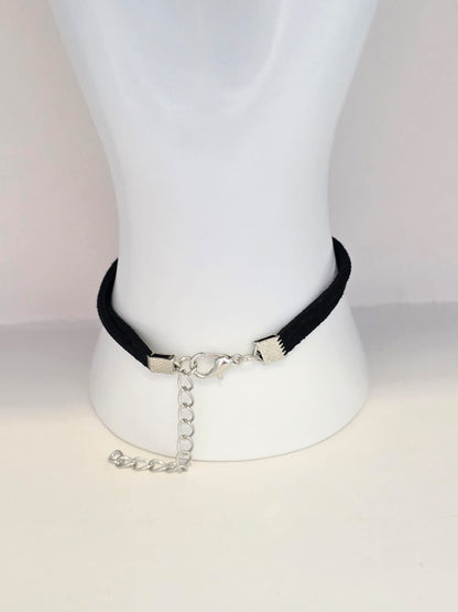 Hazbin Hotel Inspired VoxTek Logo 20mm Faux Suede Adjustable Bracelet