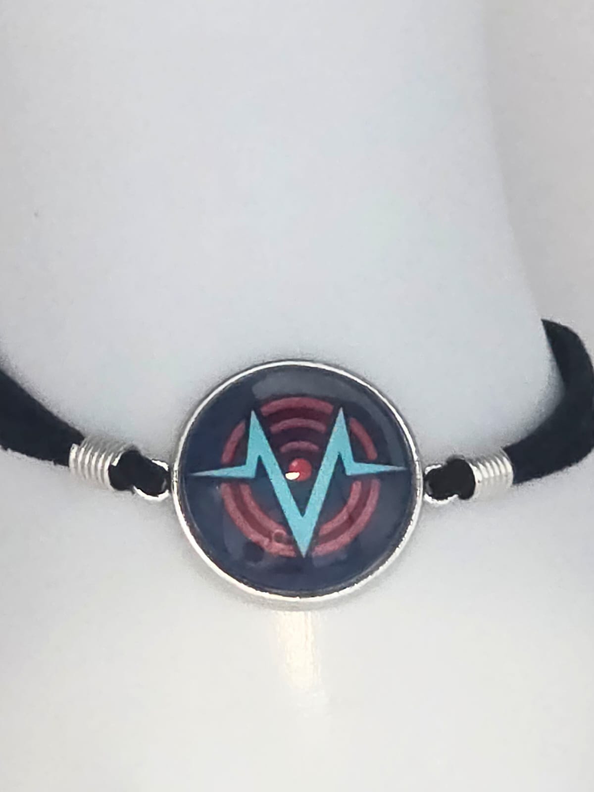 Hazbin Hotel Inspired VoxTek Logo 20mm Faux Suede Adjustable Bracelet
